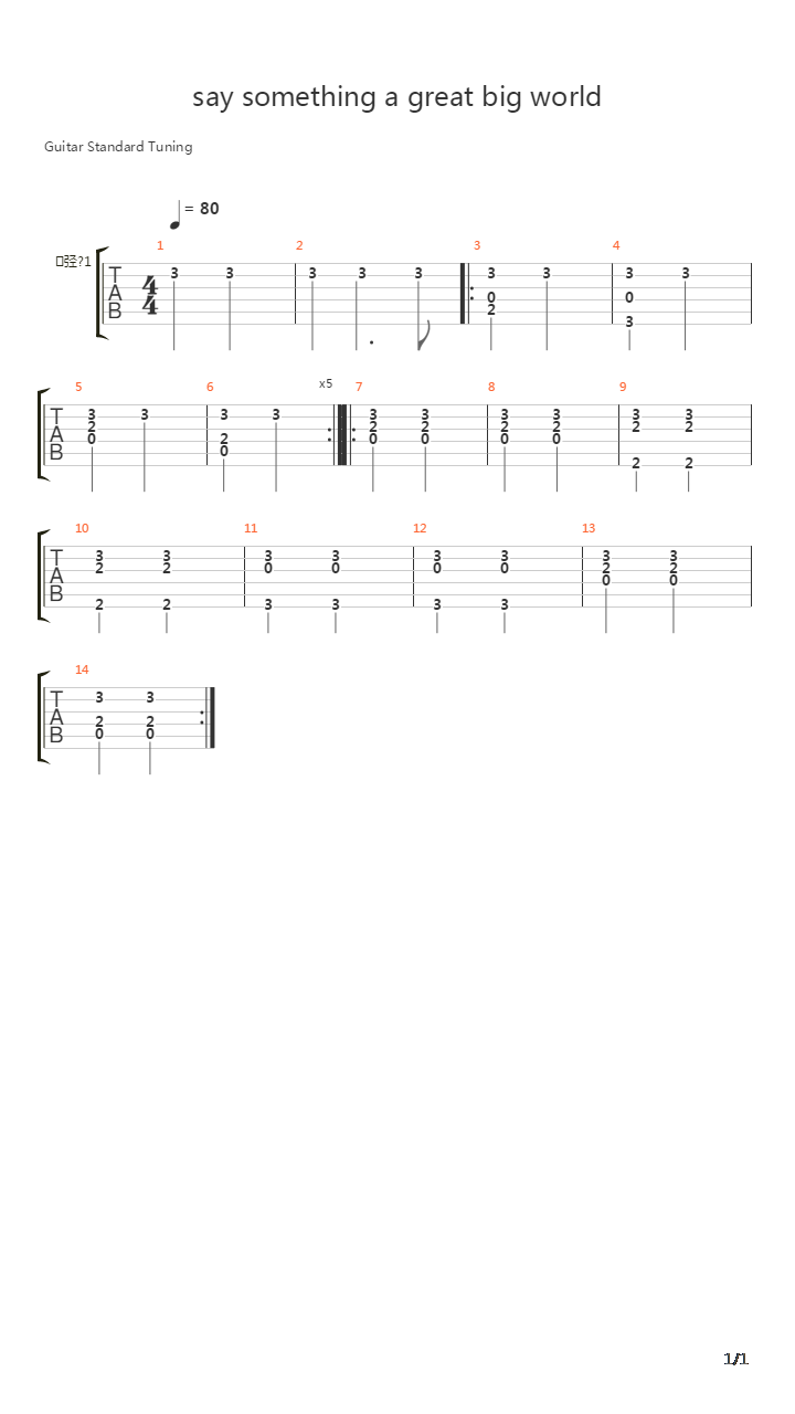 Say Something吉他谱