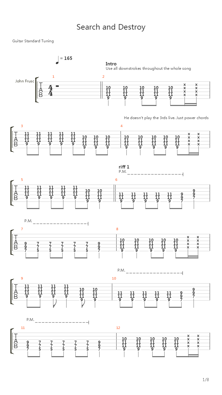 Search And Destroy吉他谱