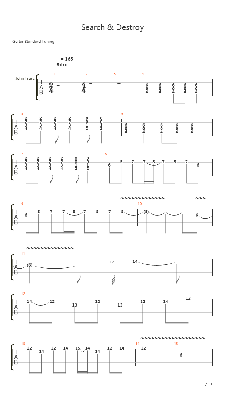 Search And Destroy吉他谱