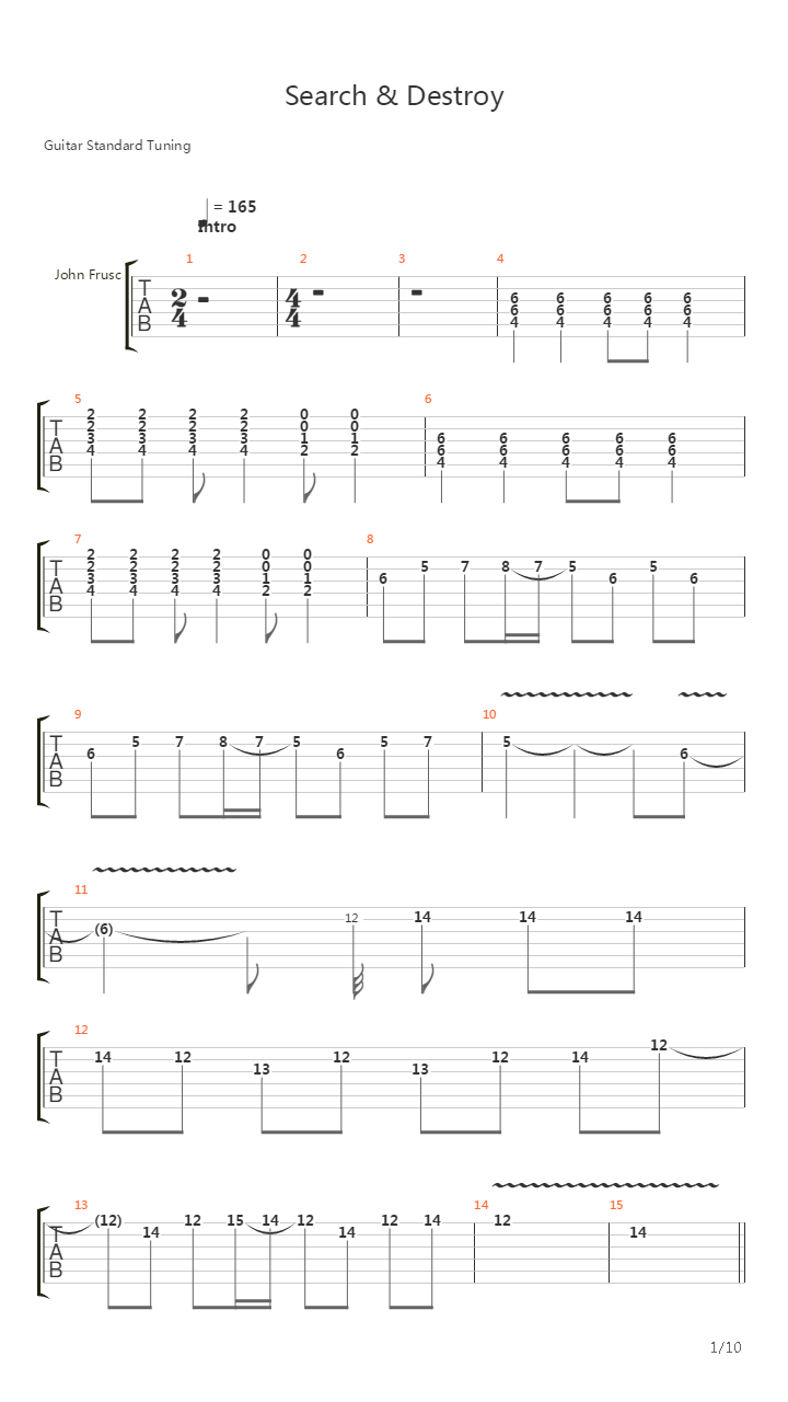 Search And Destroy吉他谱