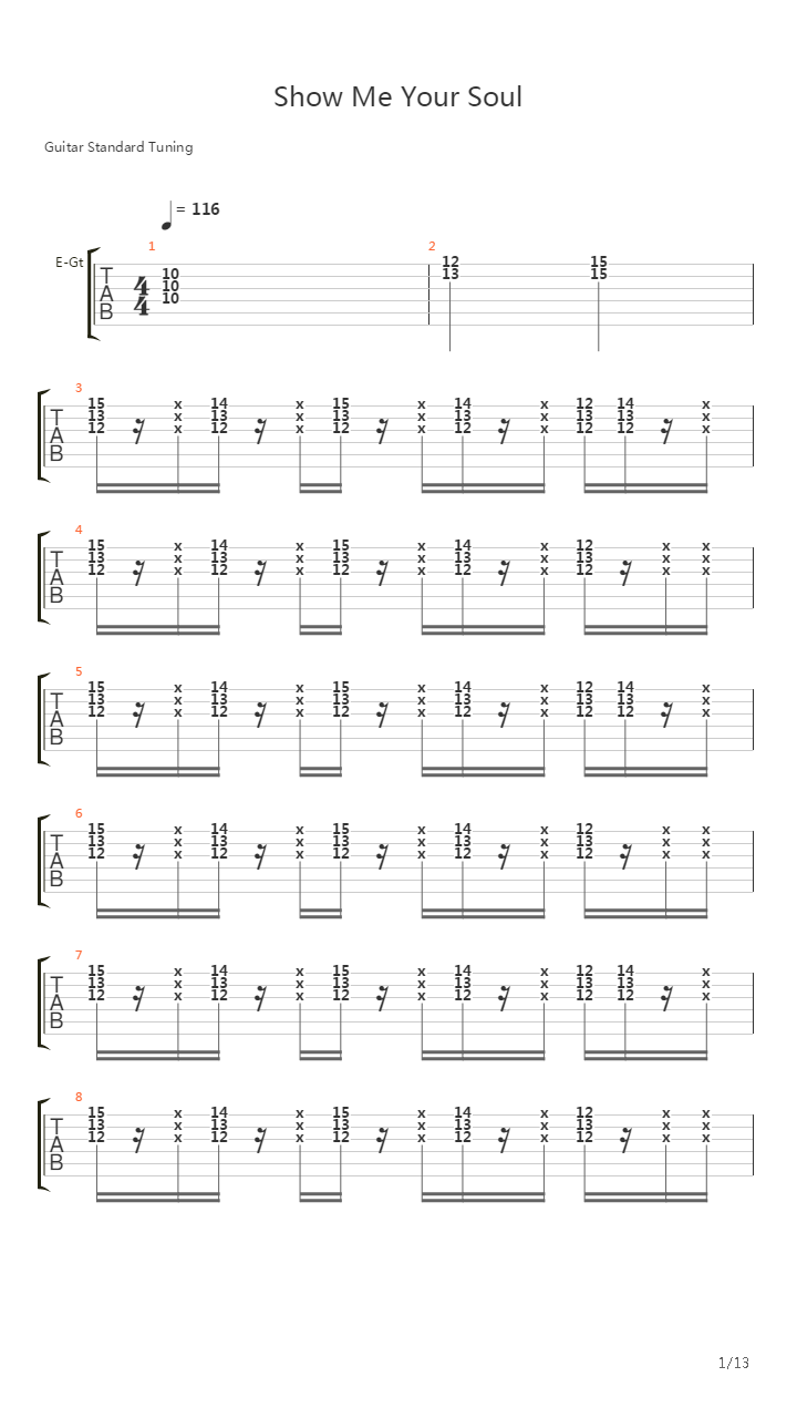 Show Me Your Soul吉他谱
