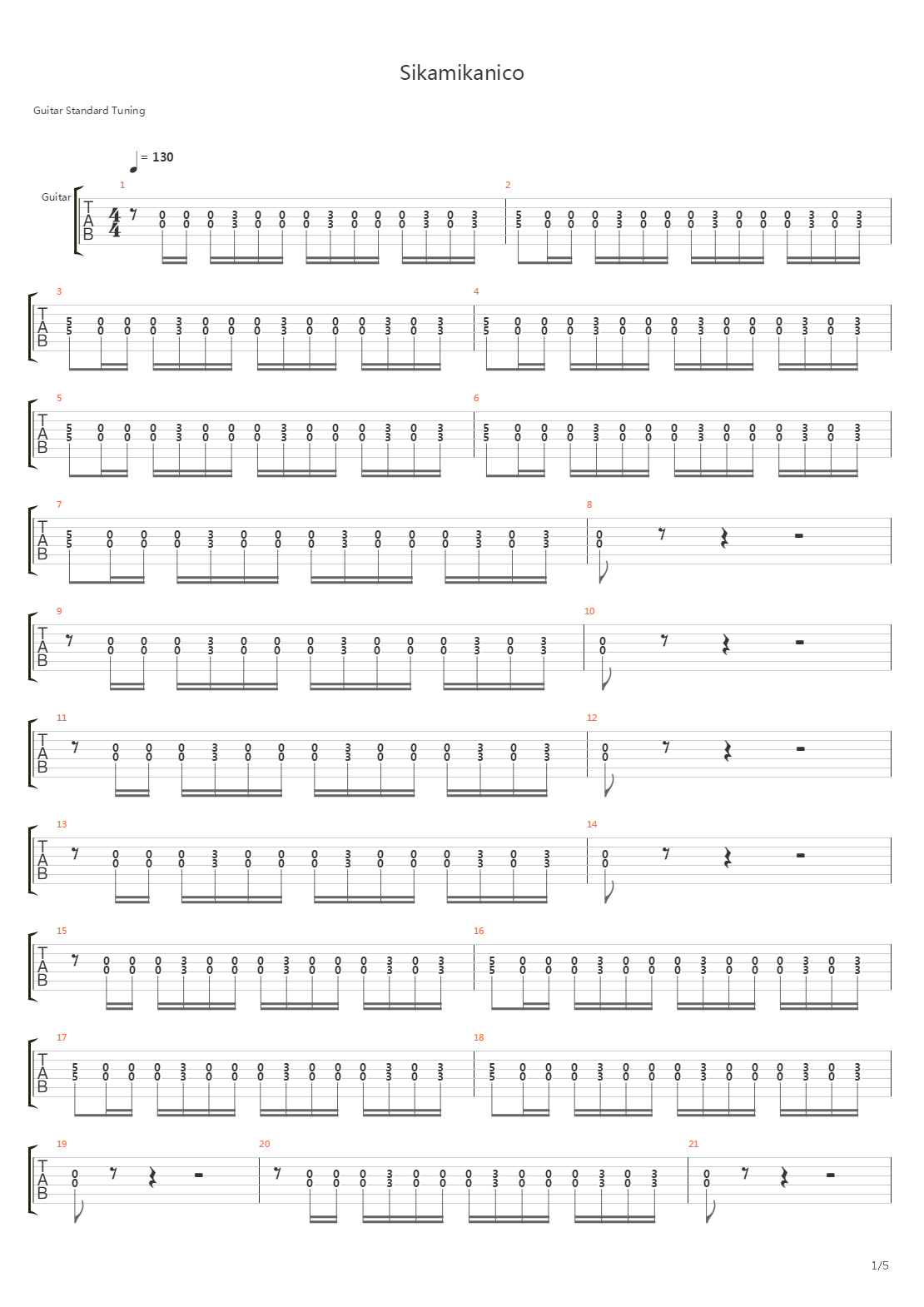 Sikamikanico吉他谱