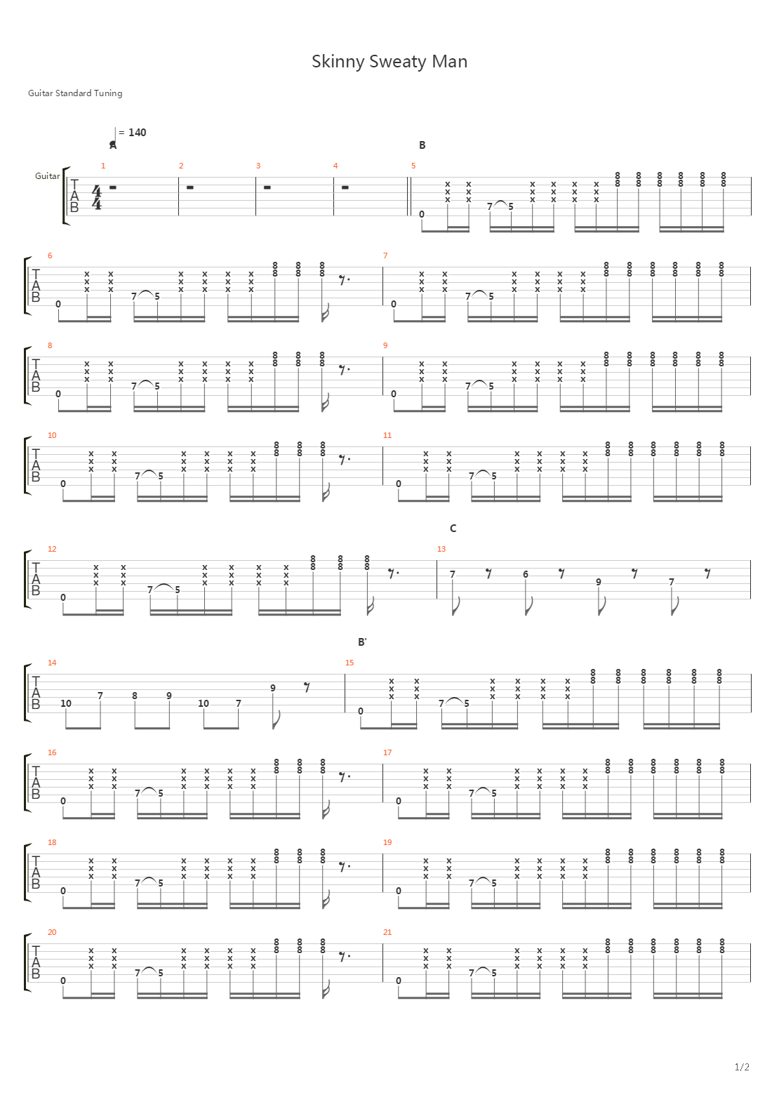 Skinny Sweaty Man吉他谱