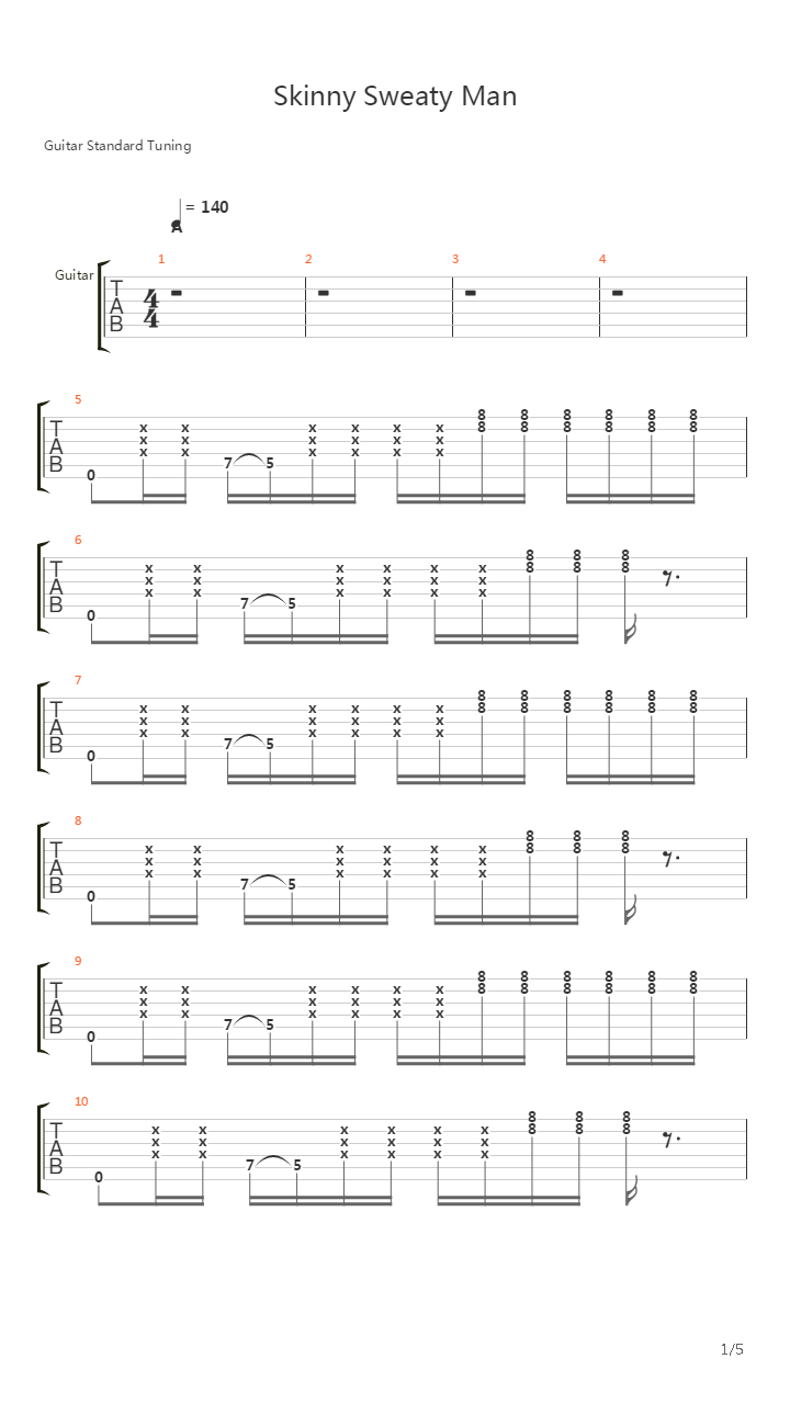 Skinny Sweaty Man吉他谱