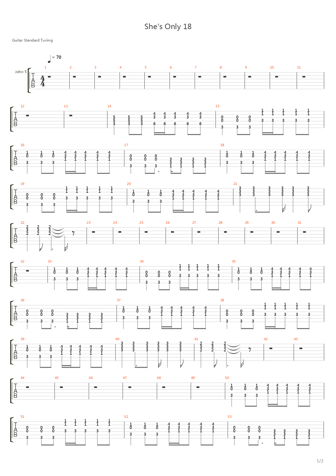 Shes Only 18吉他谱