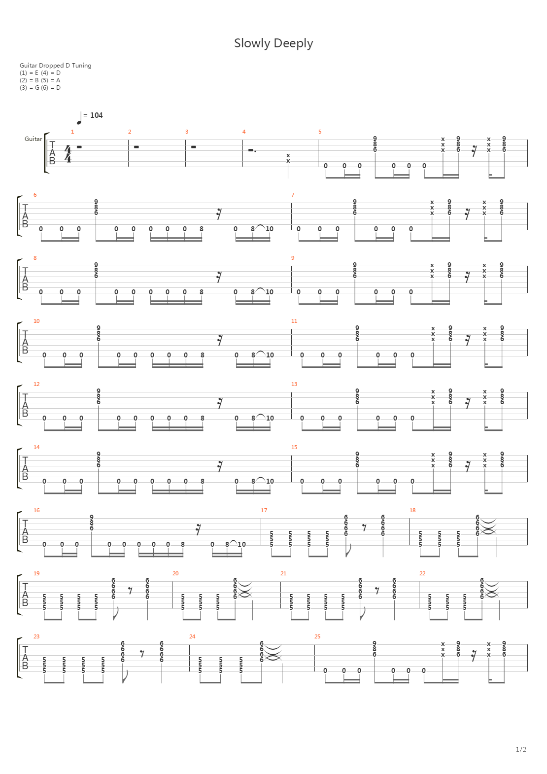 Slowly Deeply吉他谱