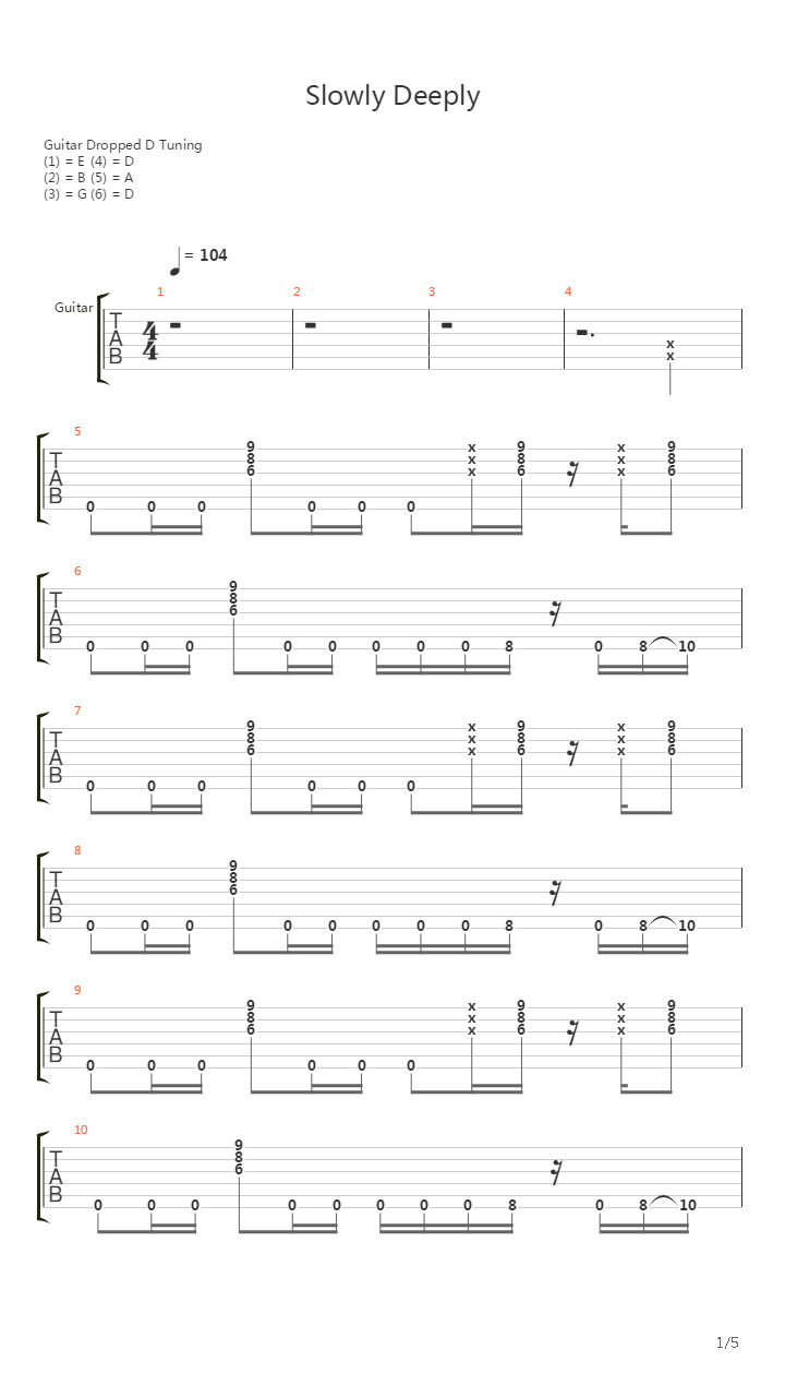Slowly Deeply吉他谱