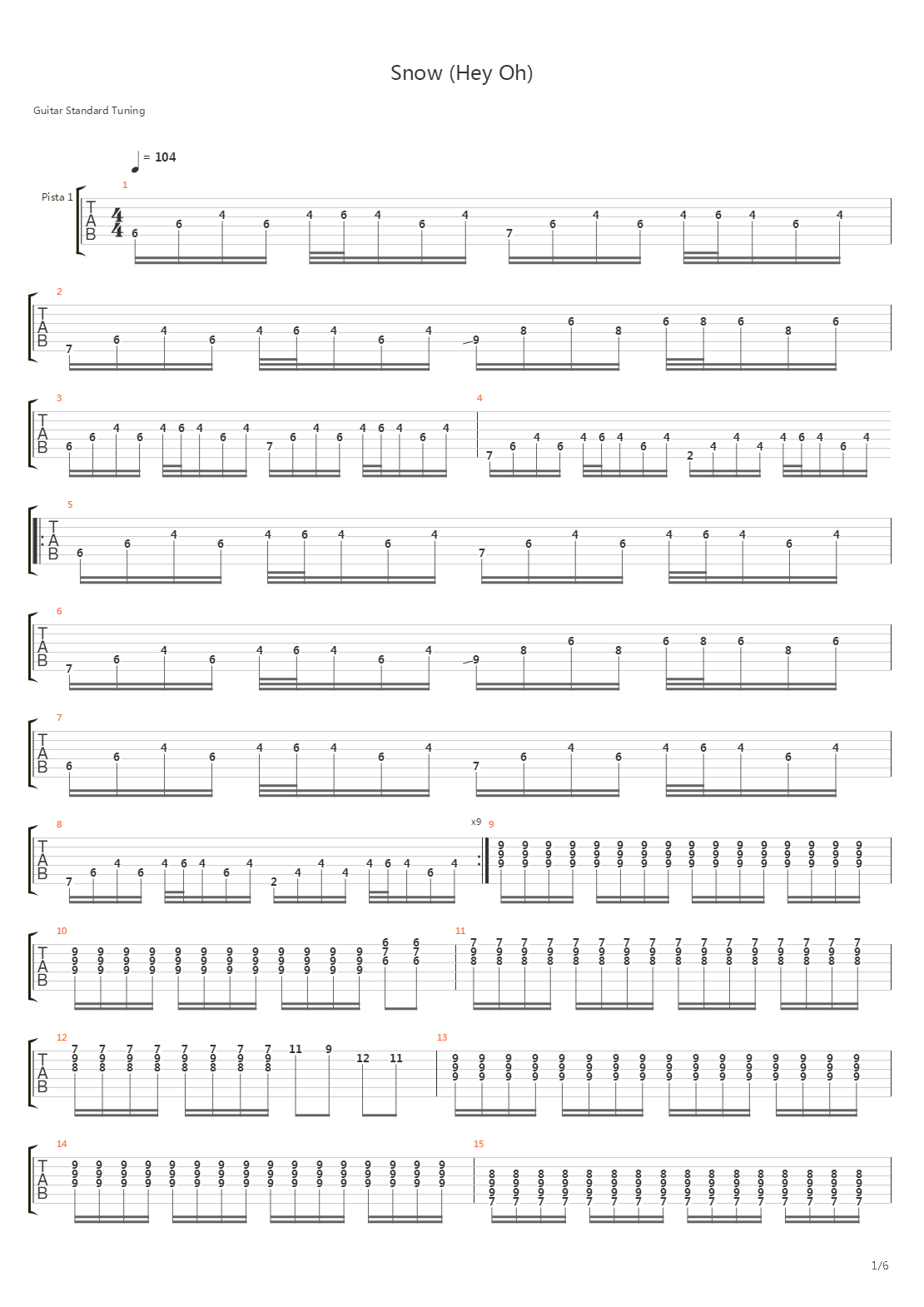Snow Hey Oh吉他谱