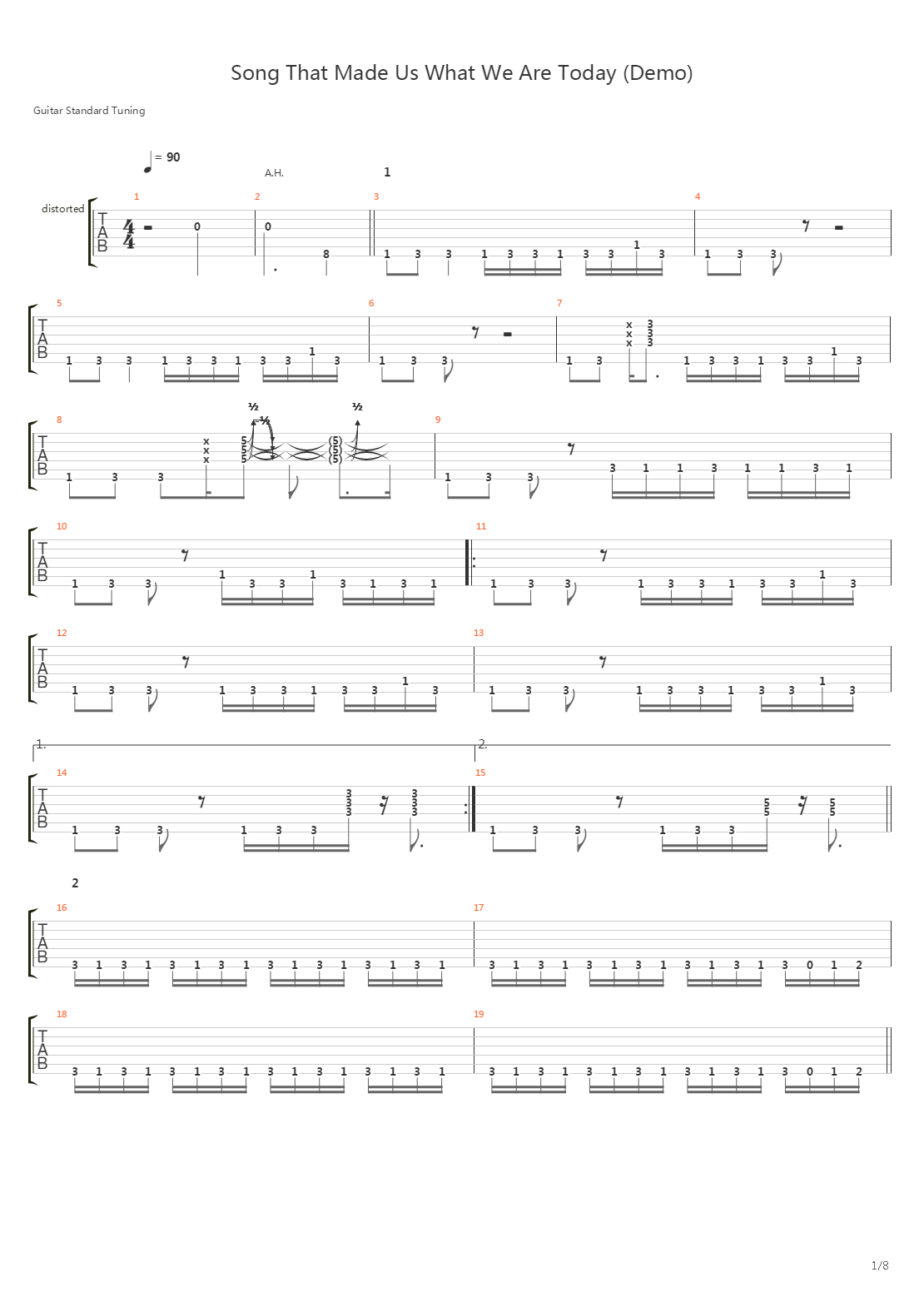 Song That Made Us What We Are Today吉他谱