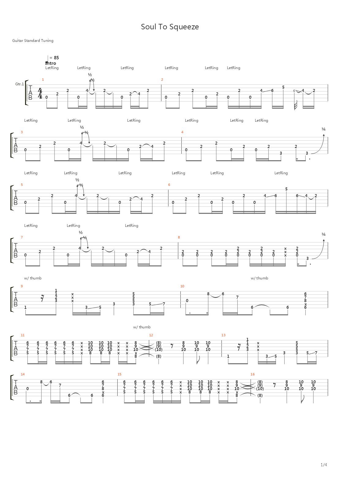 Soul To Squeeze吉他谱