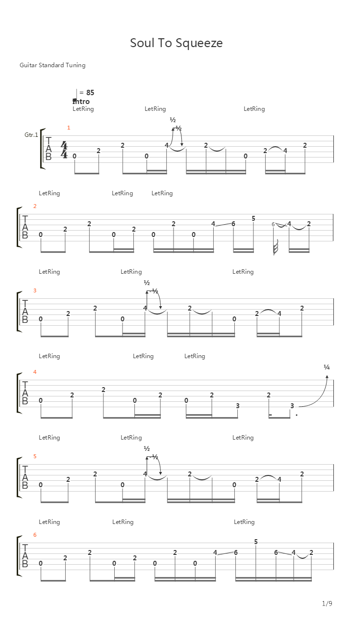 Soul To Squeeze吉他谱