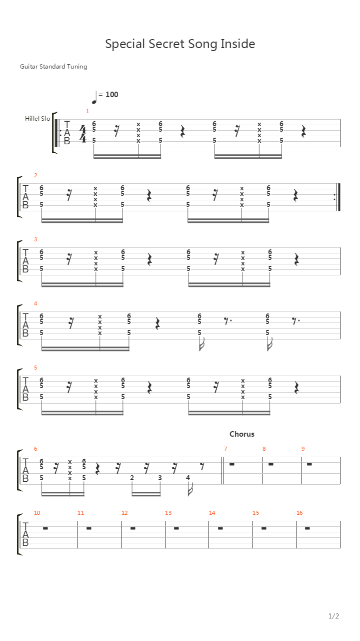 Special Secret Song Inside吉他谱