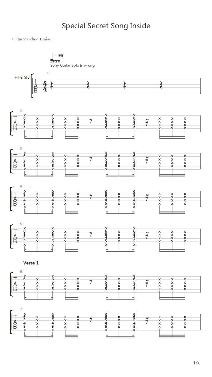 Special Secret Song Inside吉他谱