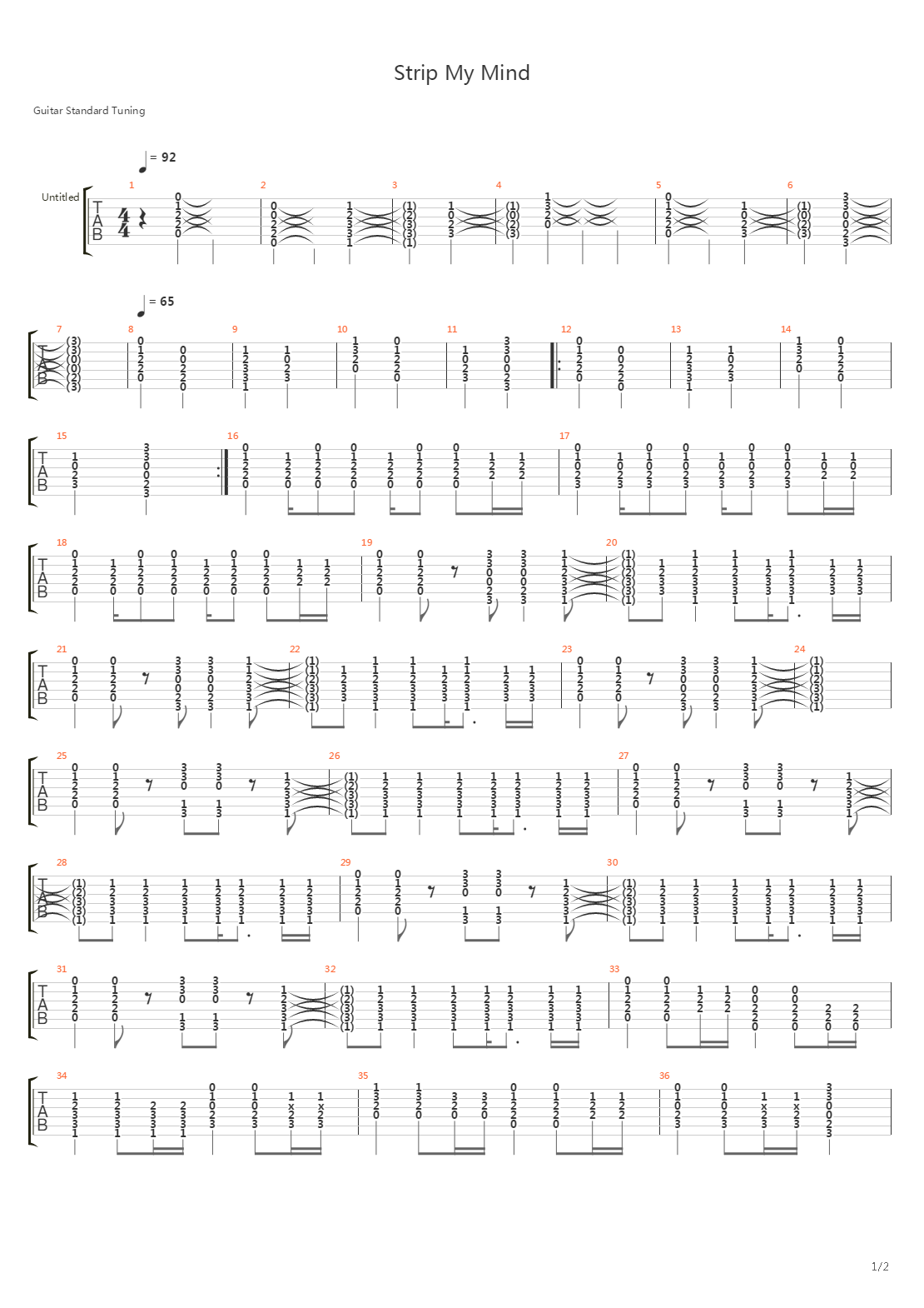 Strip My Mind吉他谱