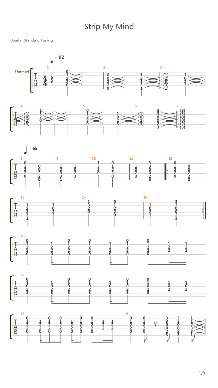 Strip My Mind吉他谱