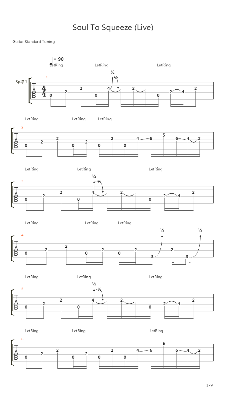 Soul To Squeeze吉他谱