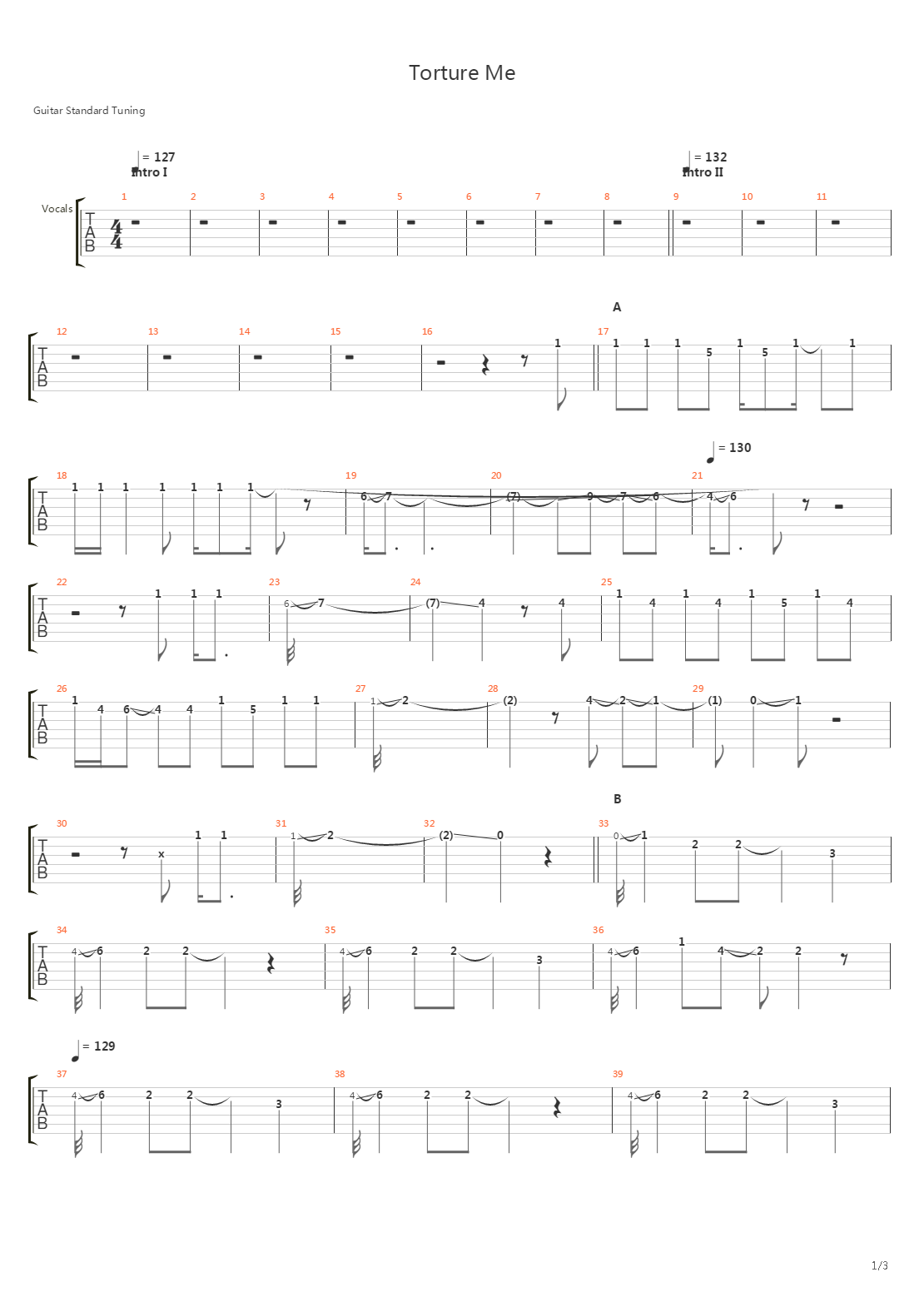 Torture Me吉他谱