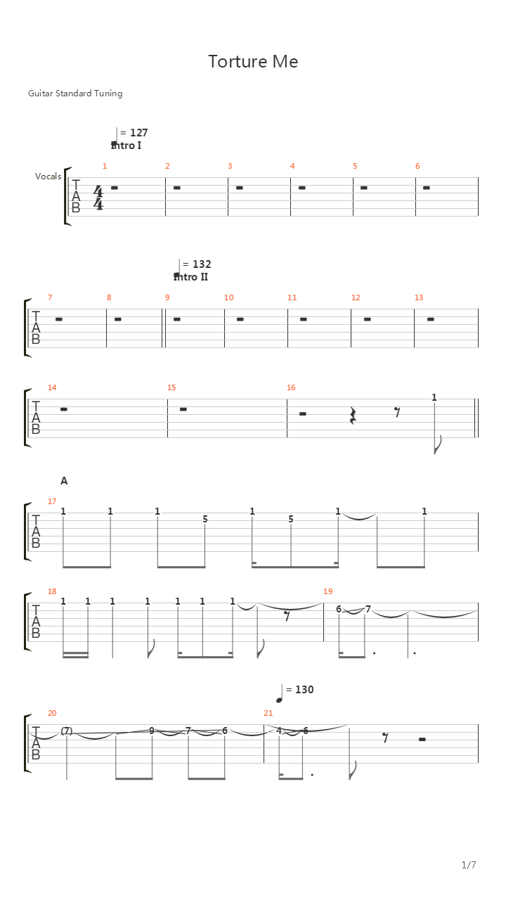 Torture Me吉他谱