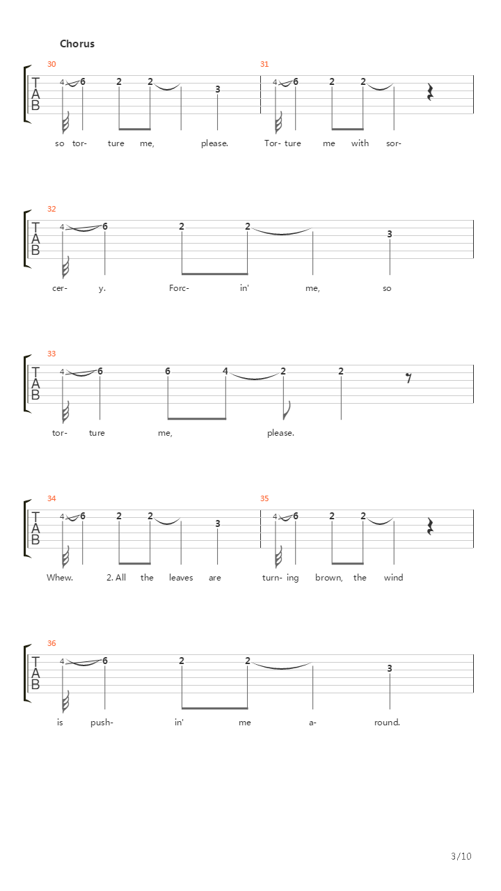 Torture Me吉他谱