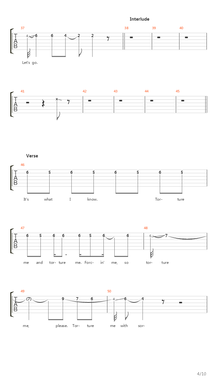 Torture Me吉他谱
