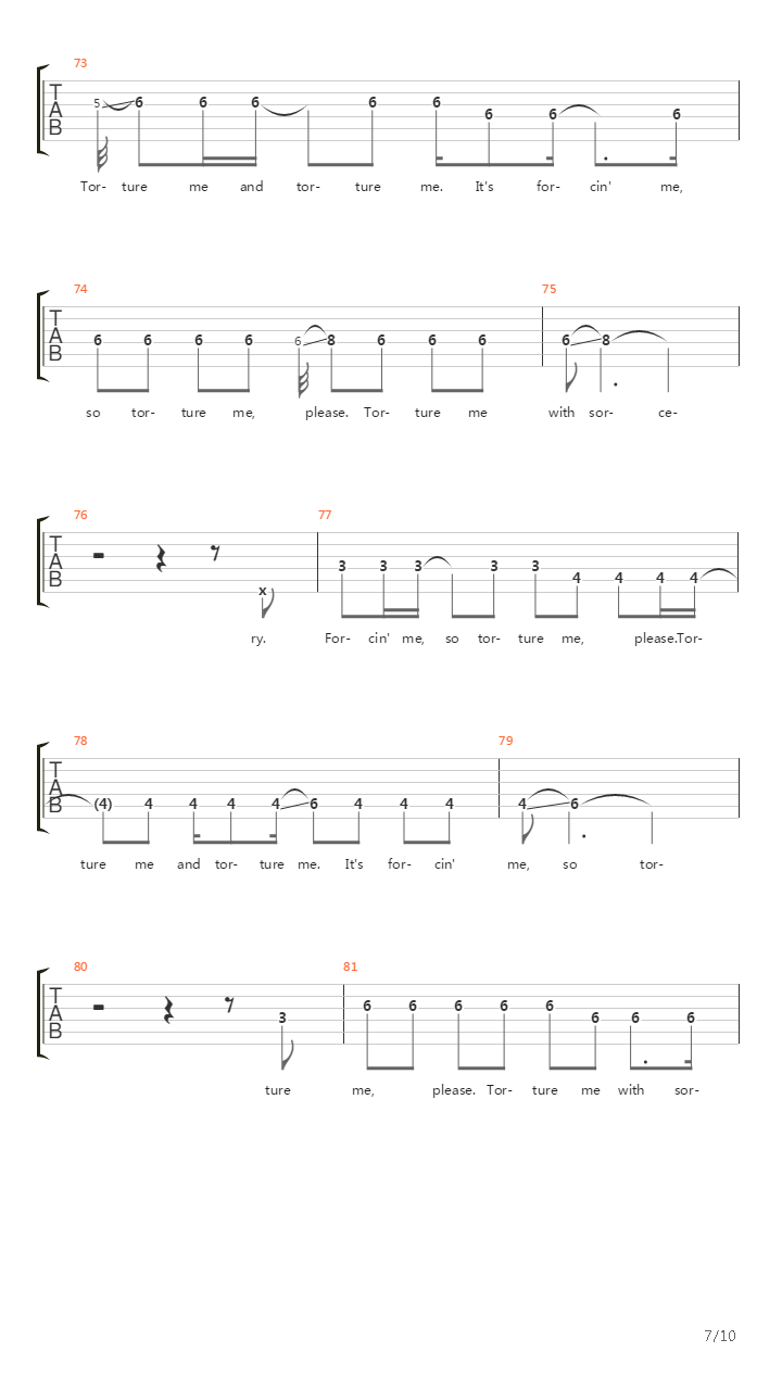 Torture Me吉他谱