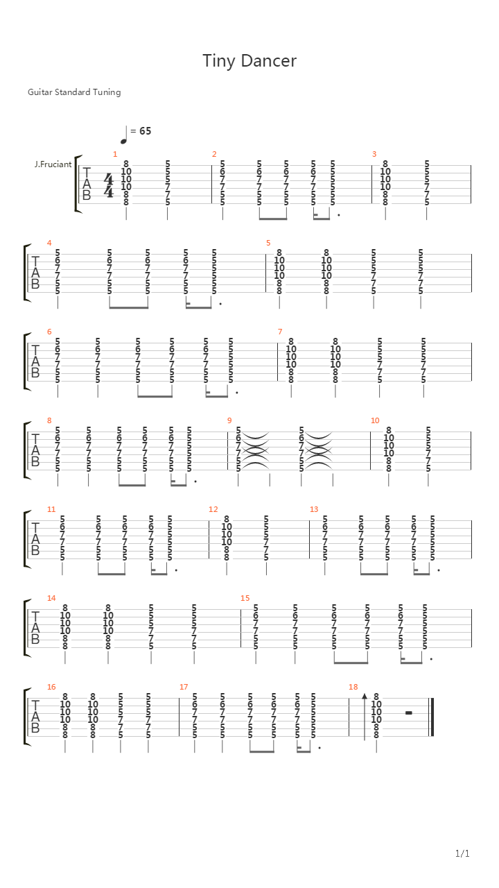 Tiny Dancer吉他谱