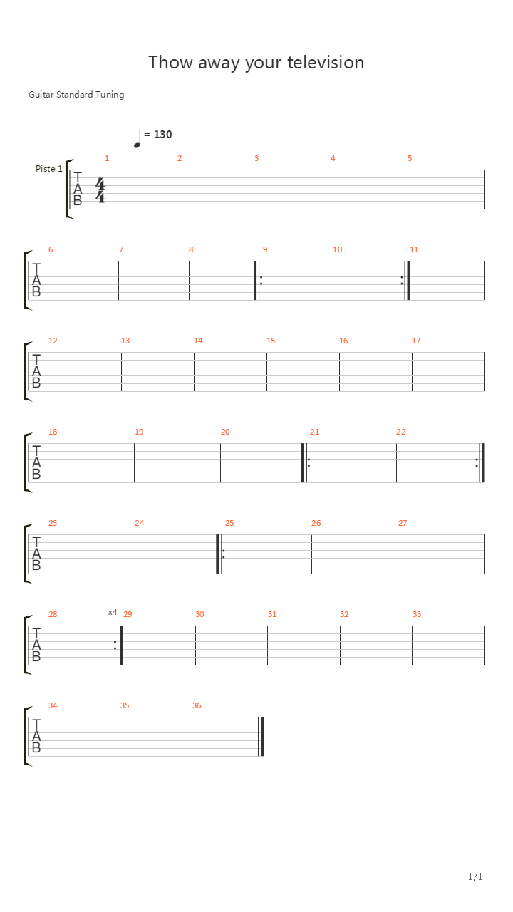 Throw Away Your Television吉他谱