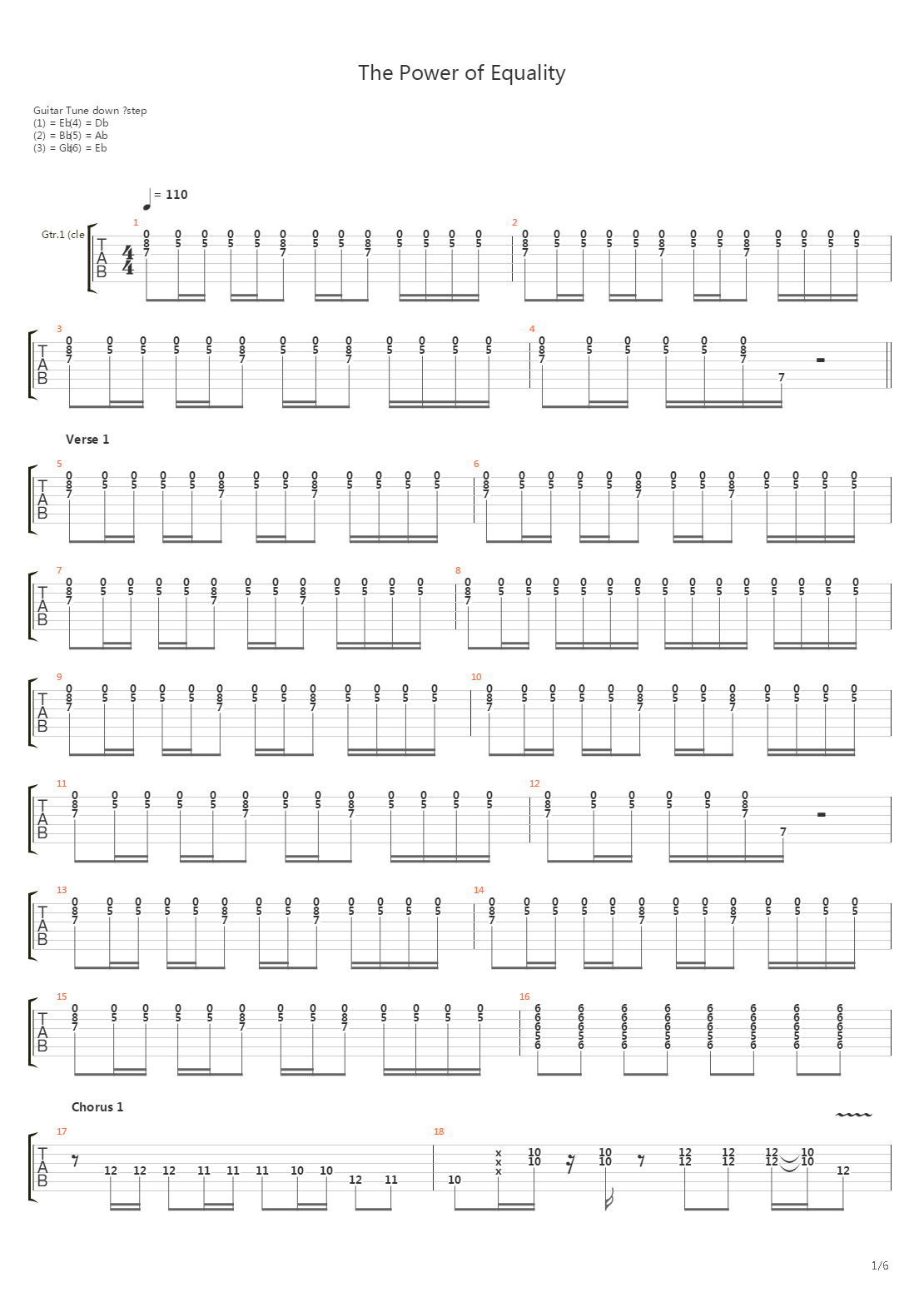 The Power Of Equality吉他谱