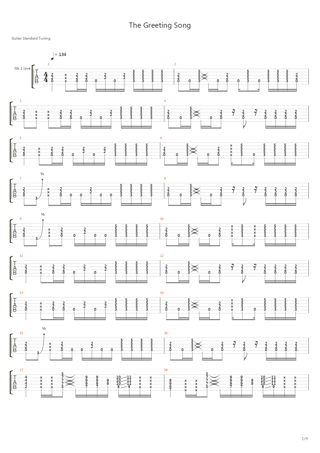 The Greeting Song吉他谱