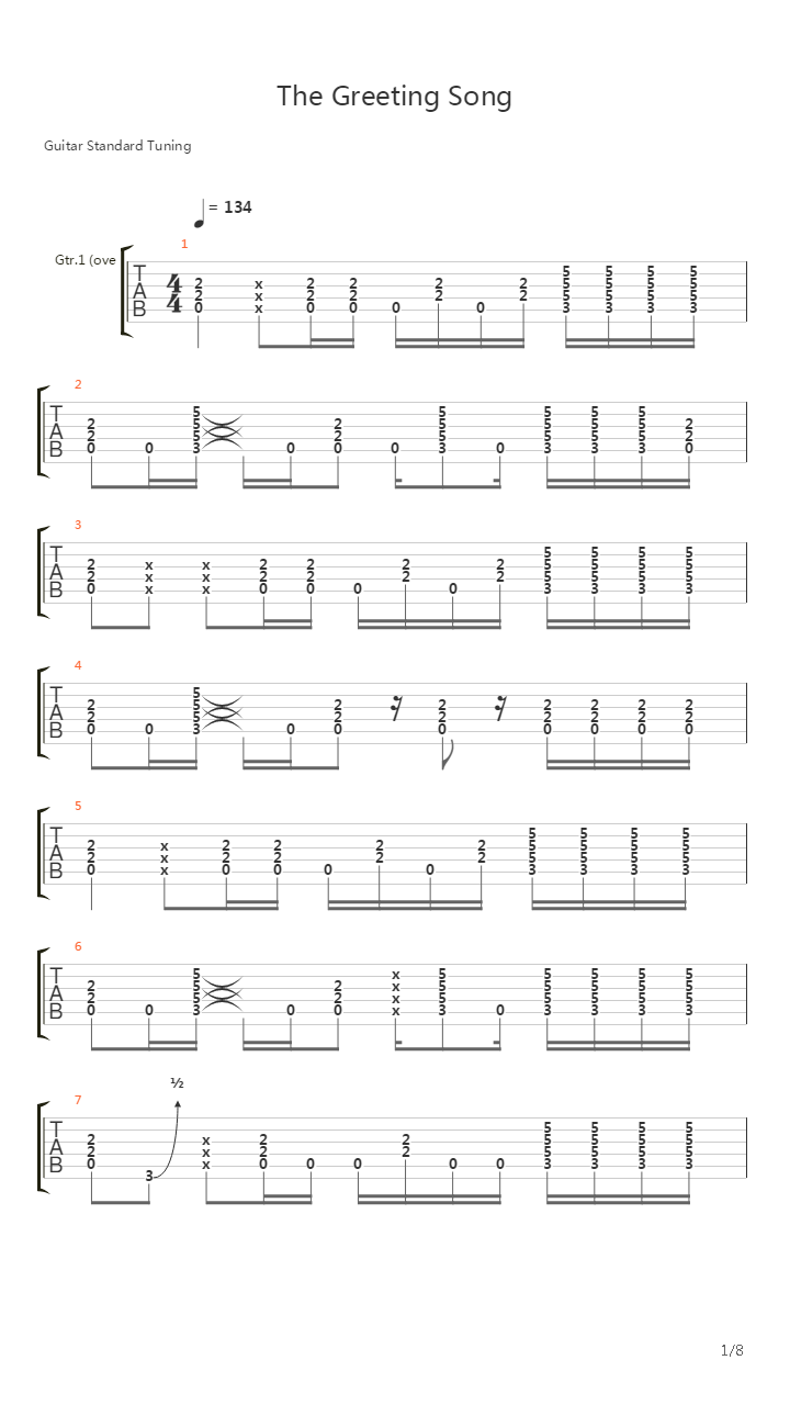 The Greeting Song吉他谱