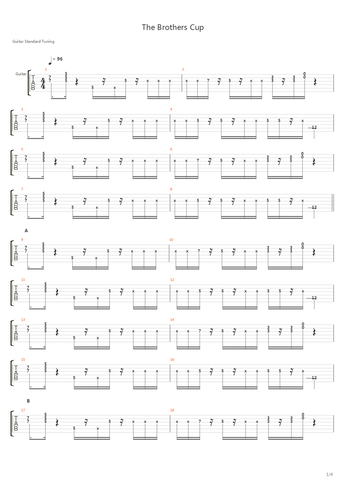 The Brothers Cup吉他谱