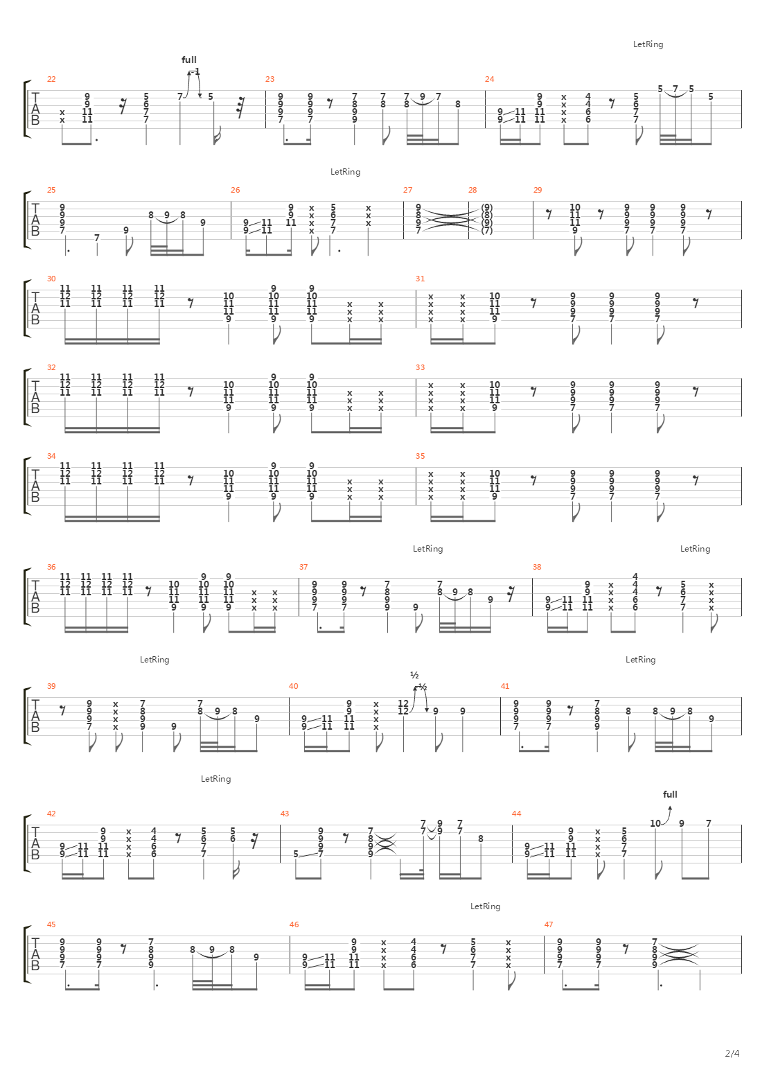 Under The Bridge吉他谱