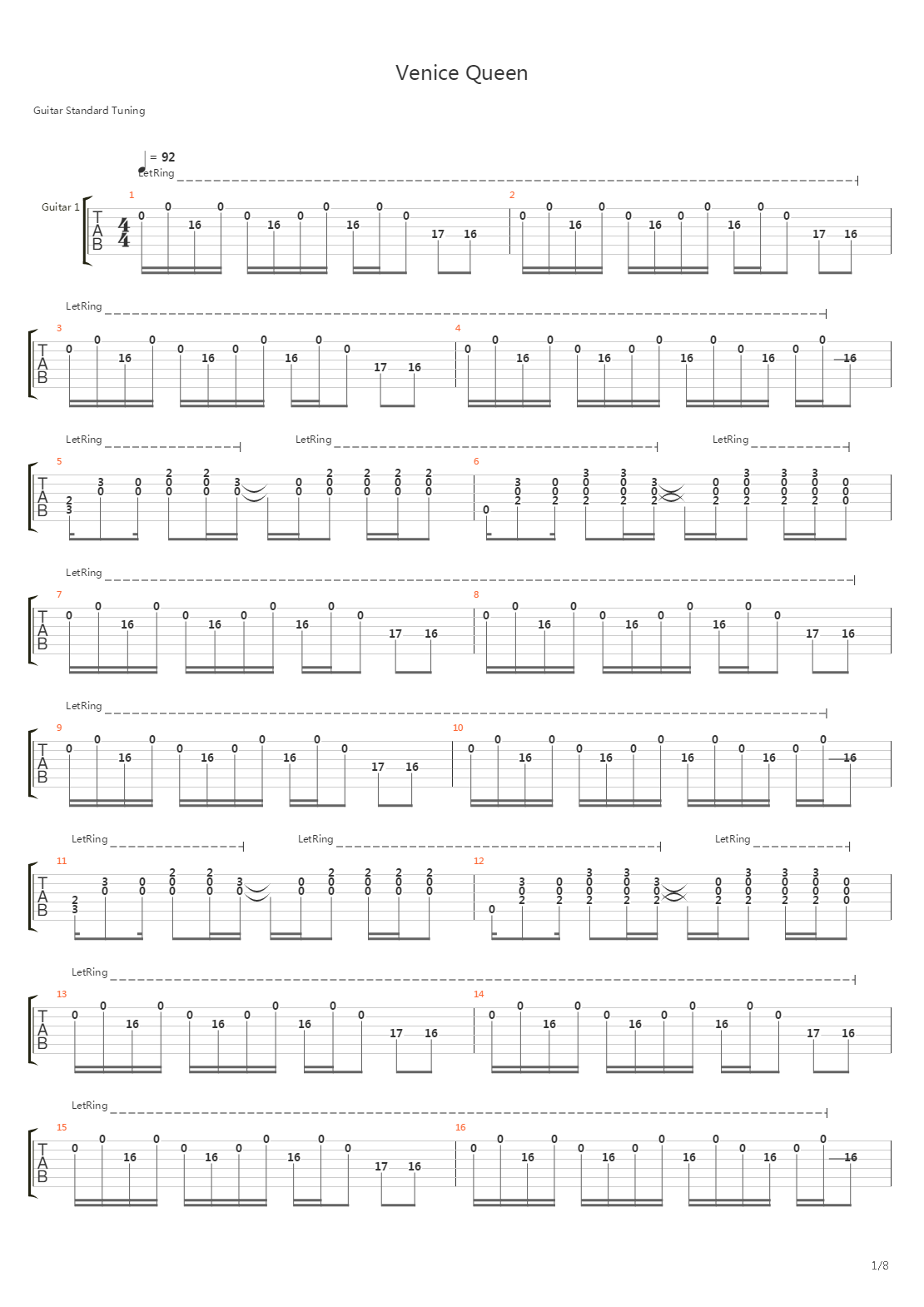 Venice Queen吉他谱