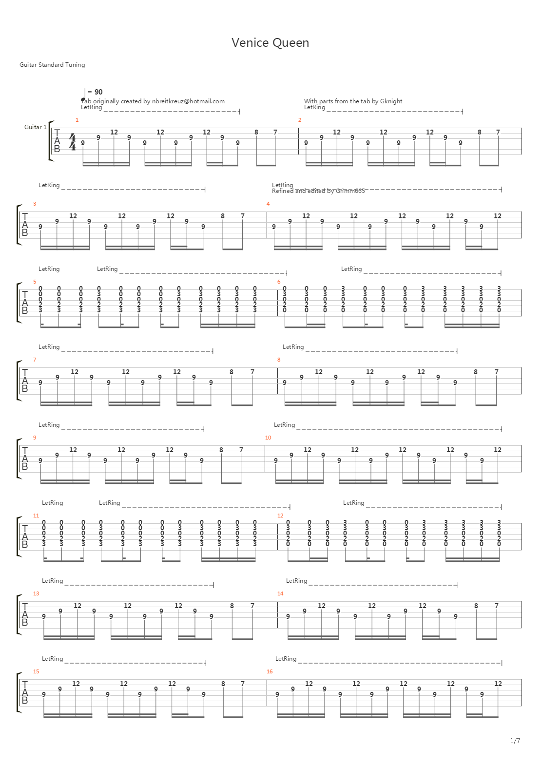 Venice Queen吉他谱