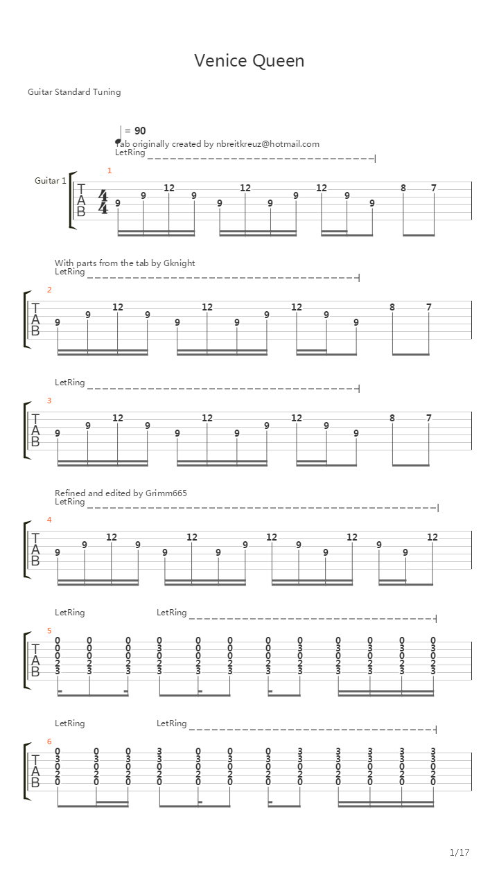 Venice Queen吉他谱