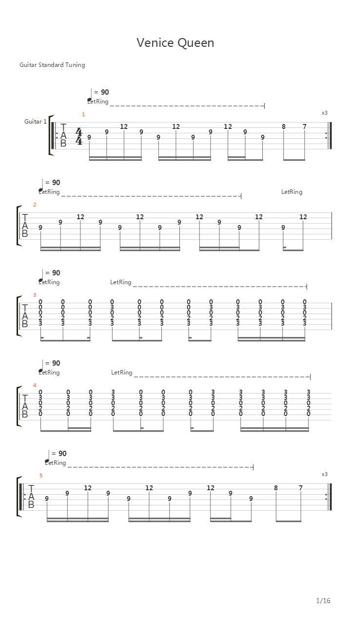 Venice Queen吉他谱