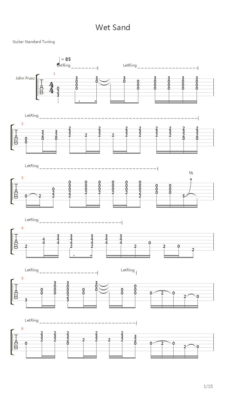 Wet Sand吉他谱