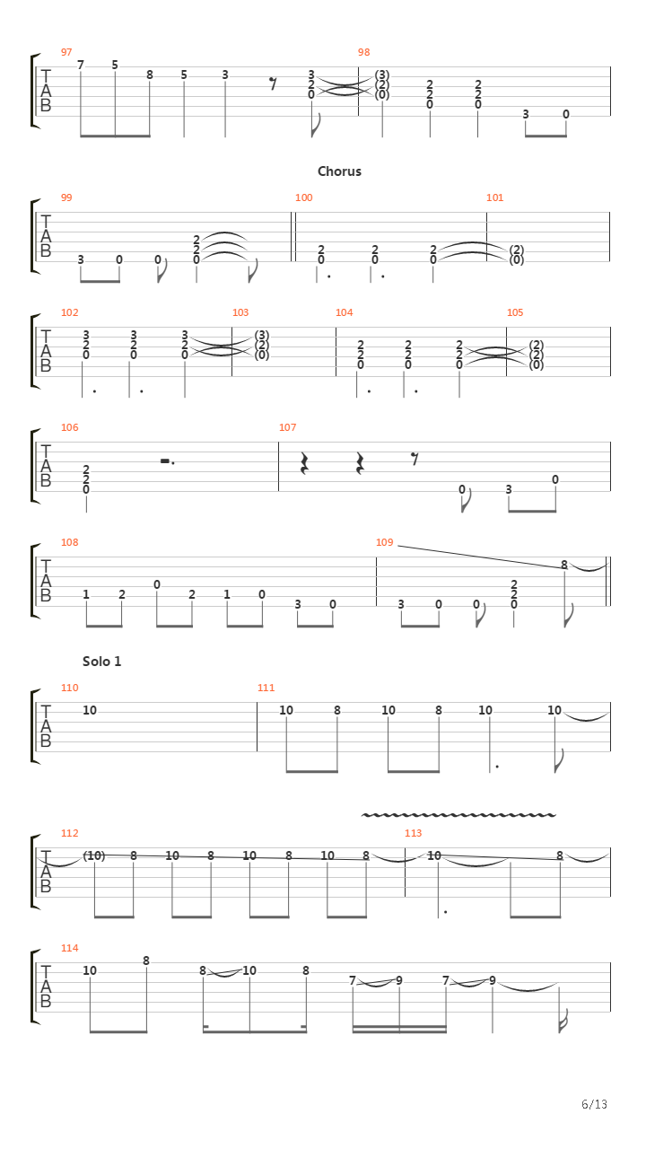 Beating Around The Bush吉他谱