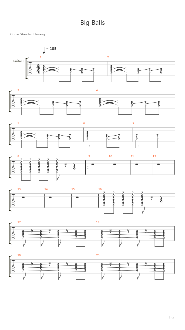 Big Balls吉他谱