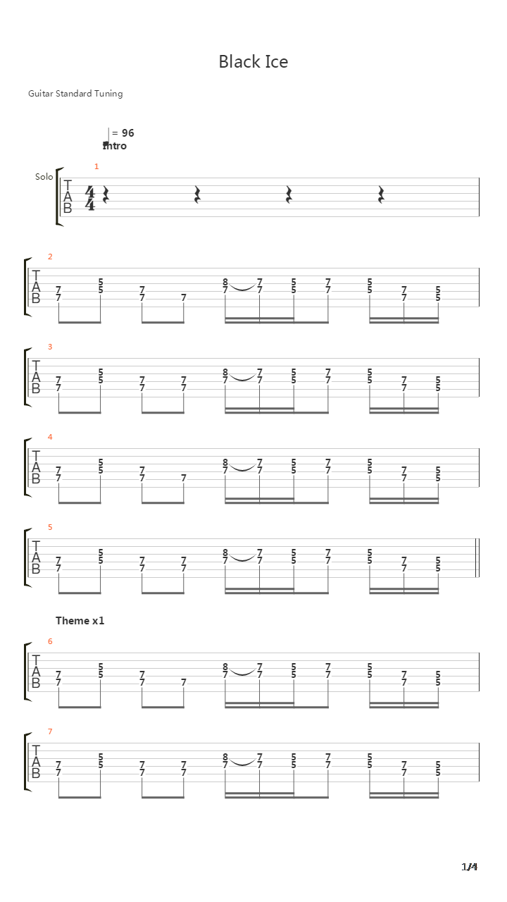 Black Ice吉他谱