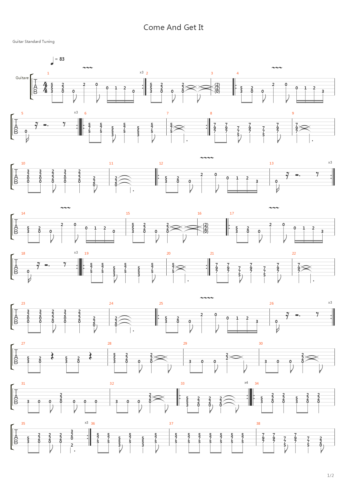 Come And Get It吉他谱