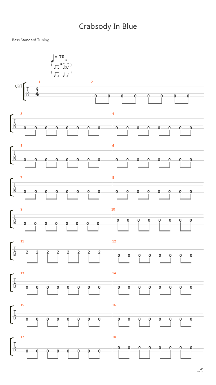 Crabsody In Blue吉他谱