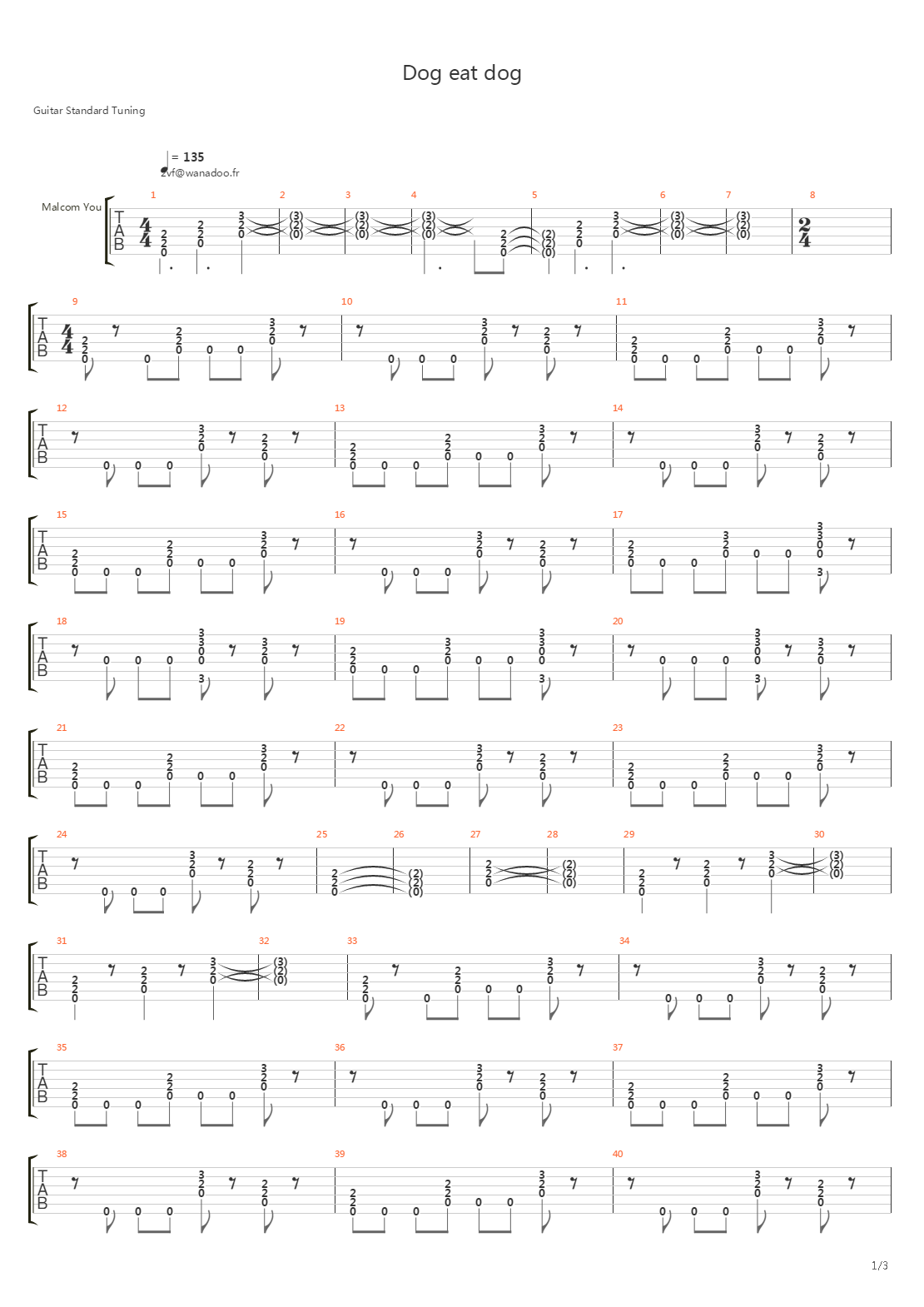 Dog Eat Dog吉他谱