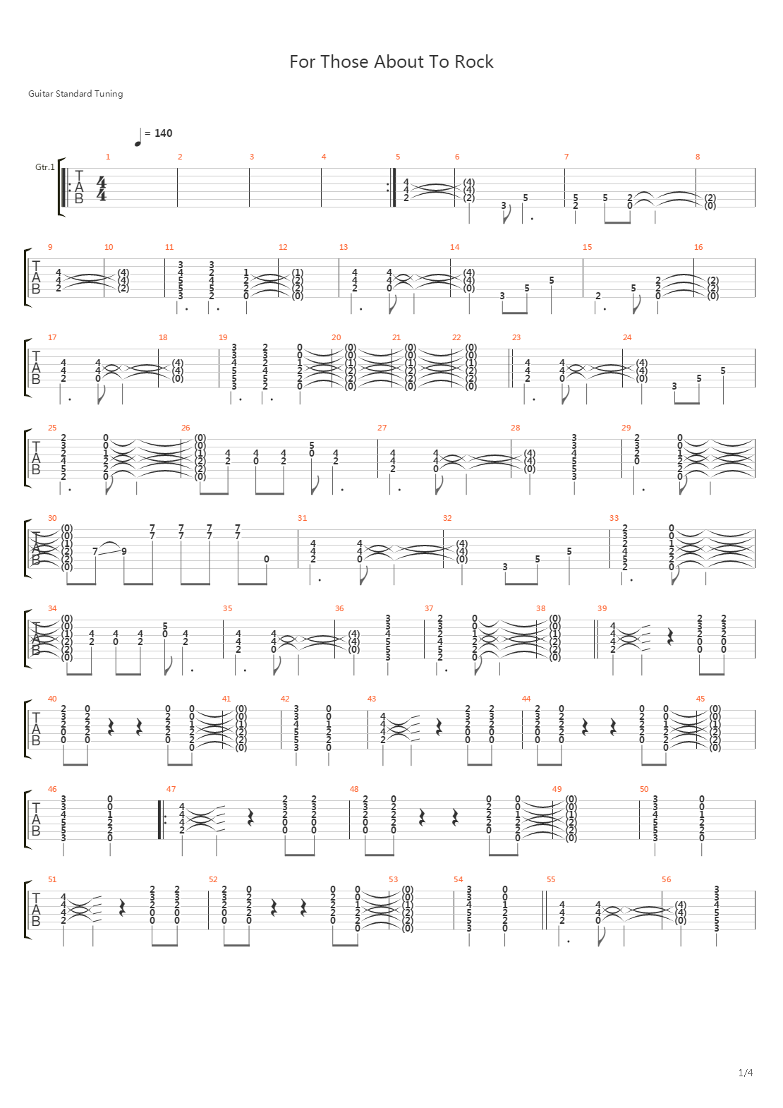 For Those About To Rock吉他谱