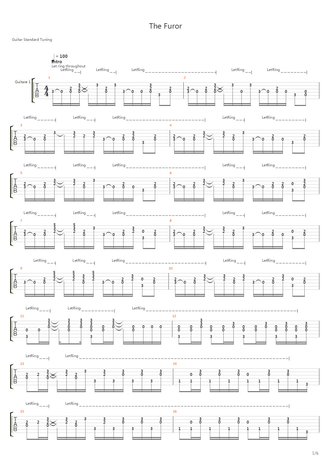 Furor吉他谱