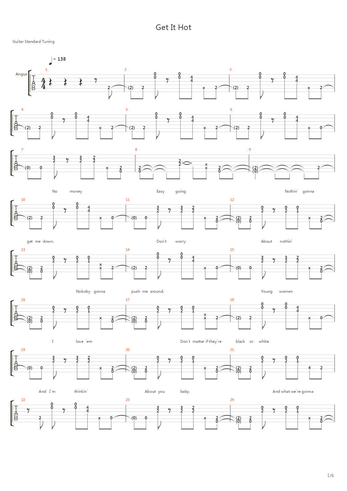 Get It Hot吉他谱