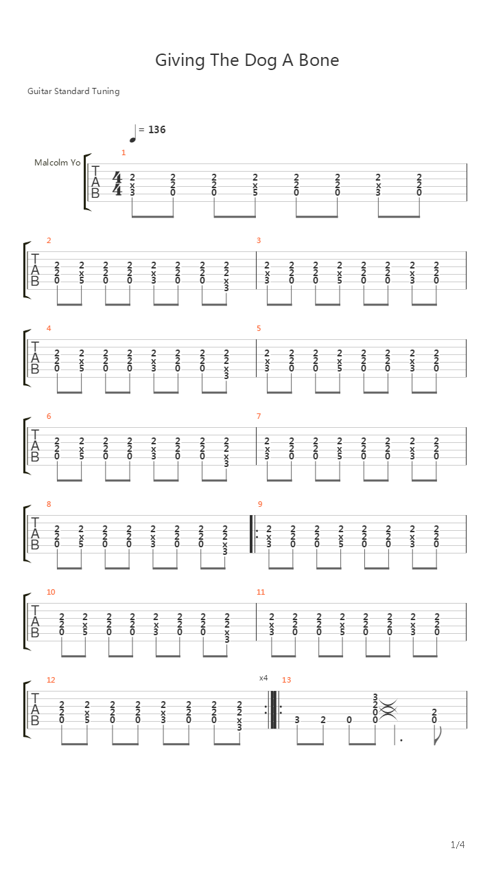 Given The Dog A Bone吉他谱
