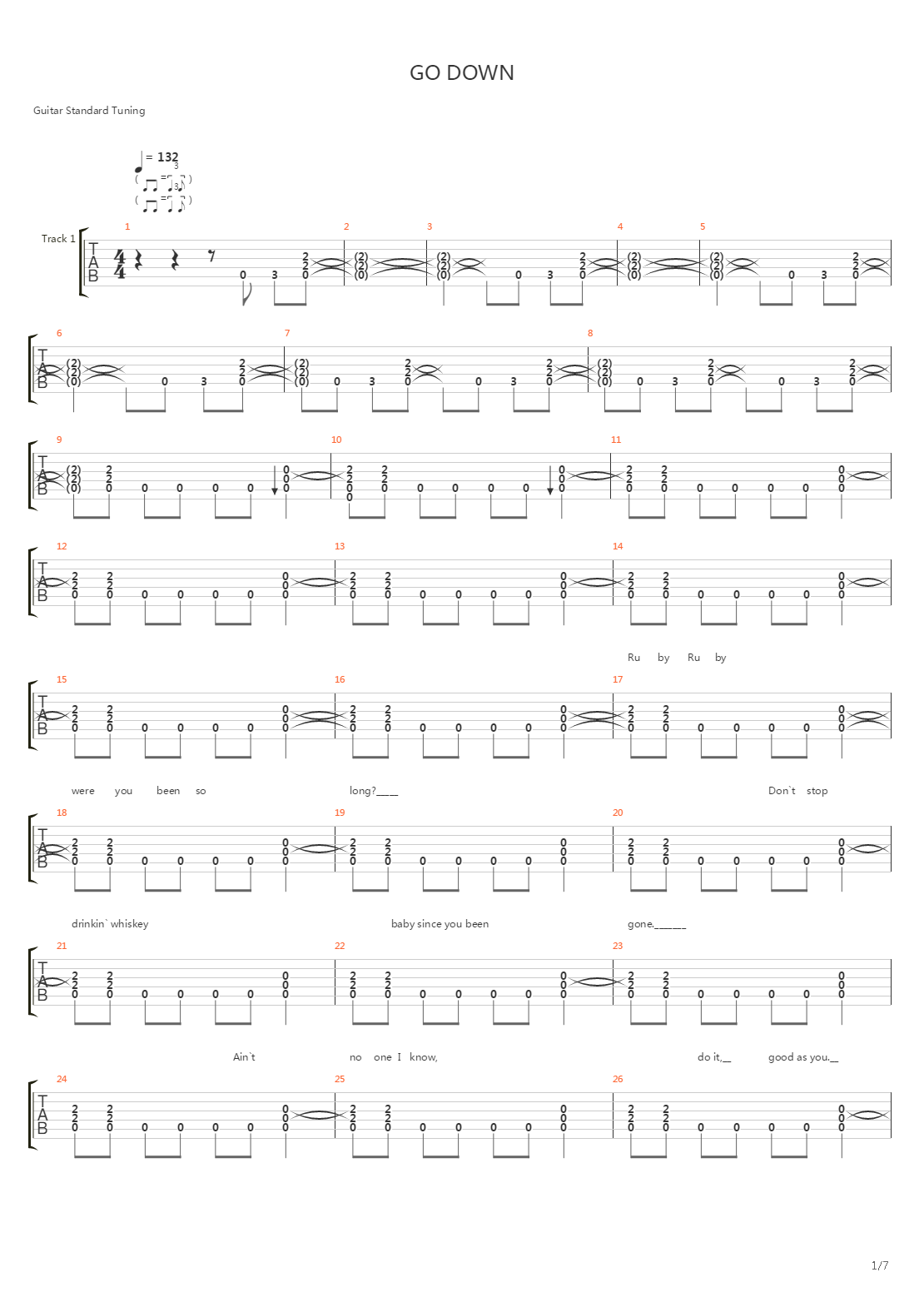 Go Down吉他谱