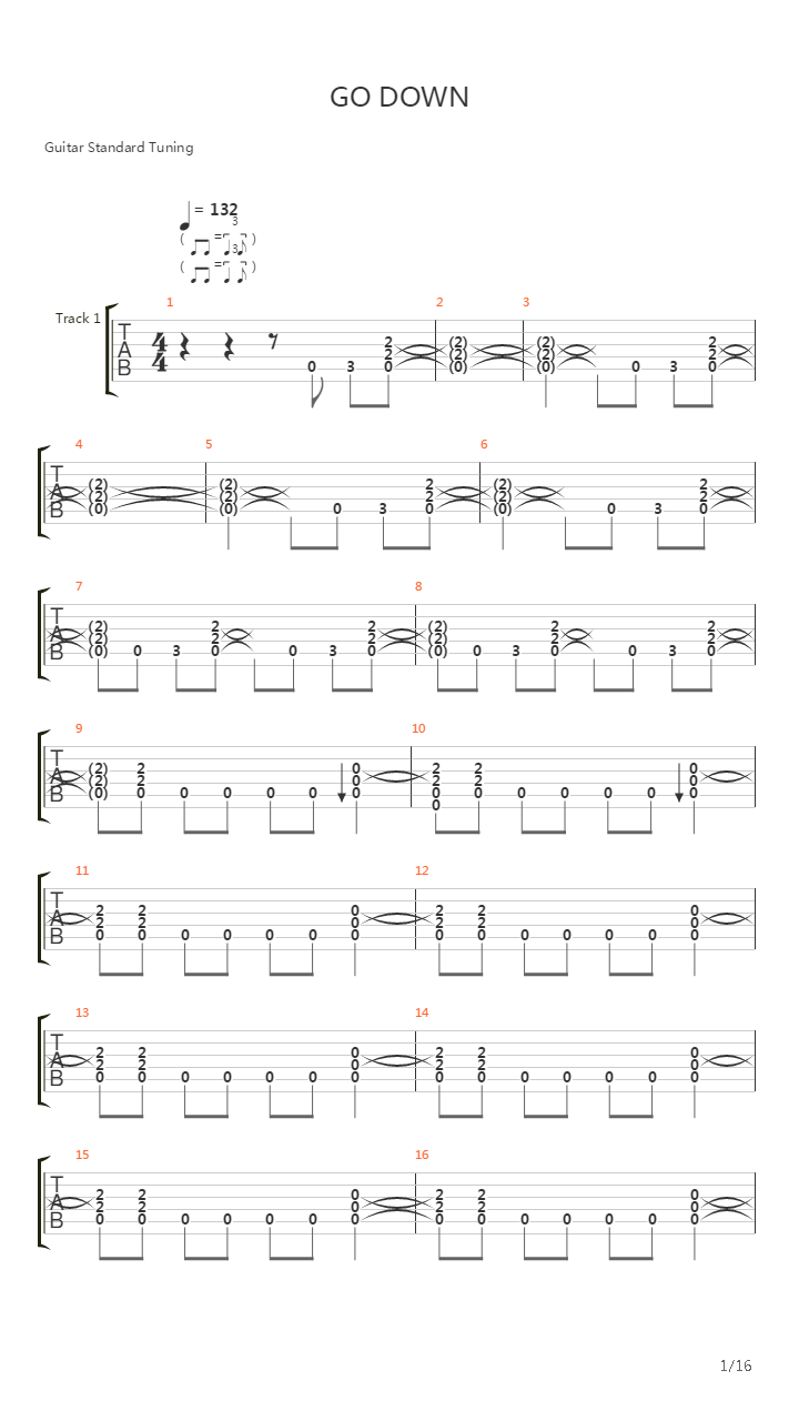 Go Down吉他谱