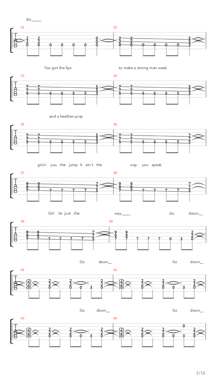 Go Down吉他谱